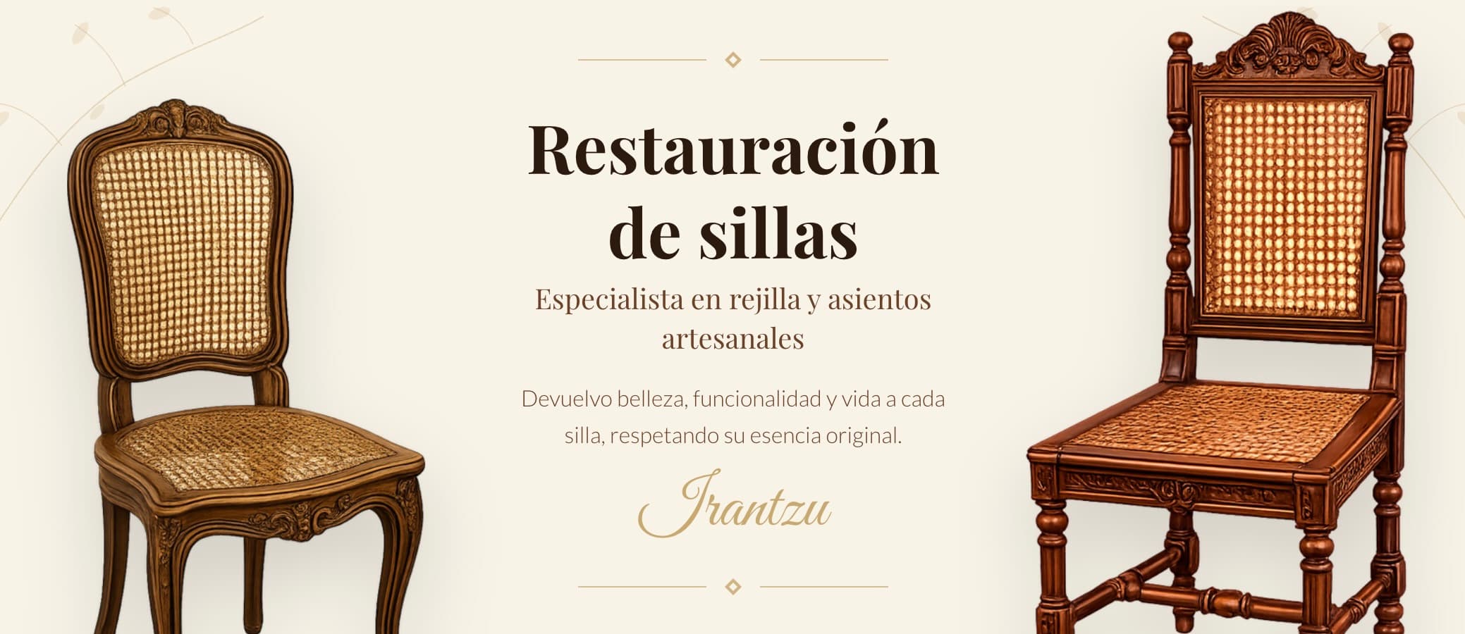 Captura de la web de Irantzu Restauración
